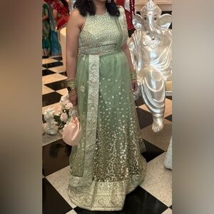 Elegant Green Embellished Lehenga